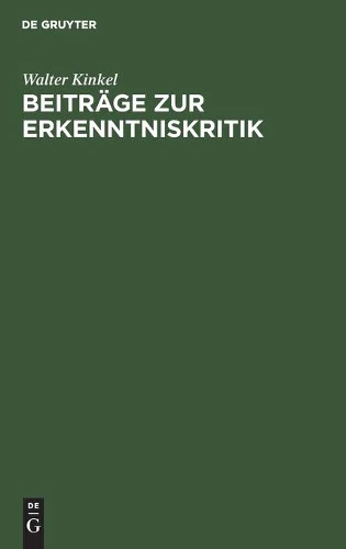 Beiträge Zur Erkenntniskritik